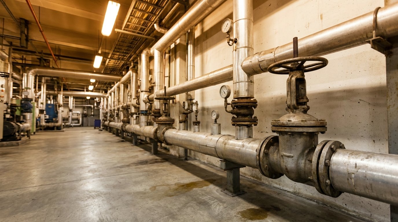 Industrial pipeline corridor in a manufacturing facility